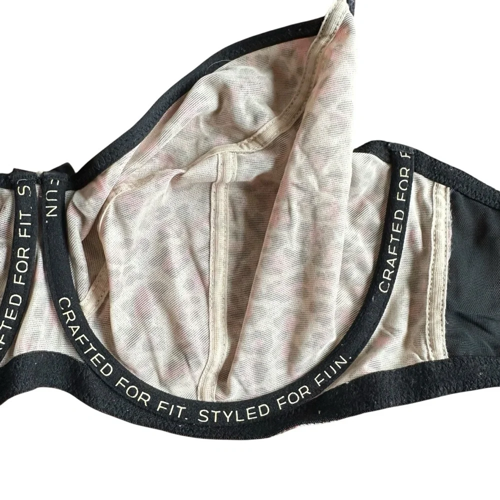 Cleo by Panache (9111) Della Unlined Mesh Leopard Print Balconette Bra 30GG 30J - Picture 4 of 11